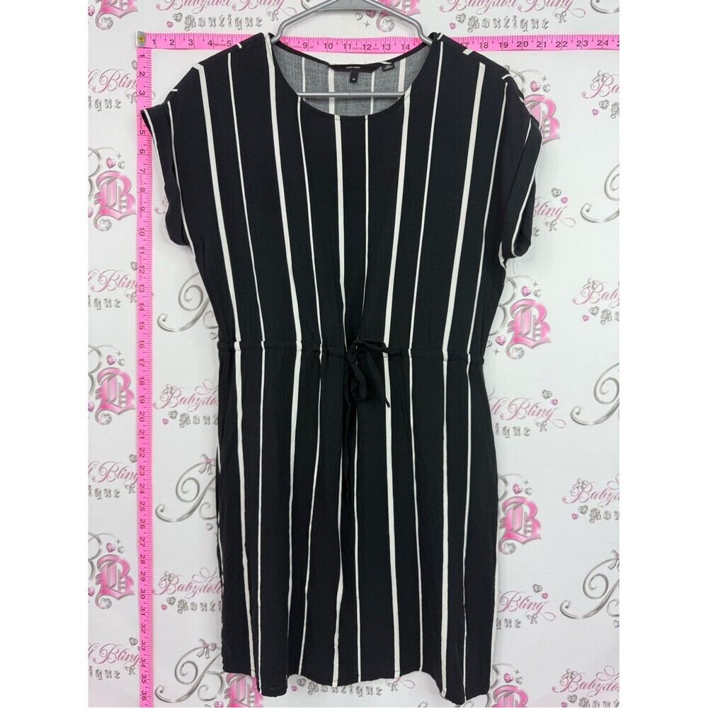 VERO MODA dress stripes Black Vertical Stripe Tie-Waist Dress